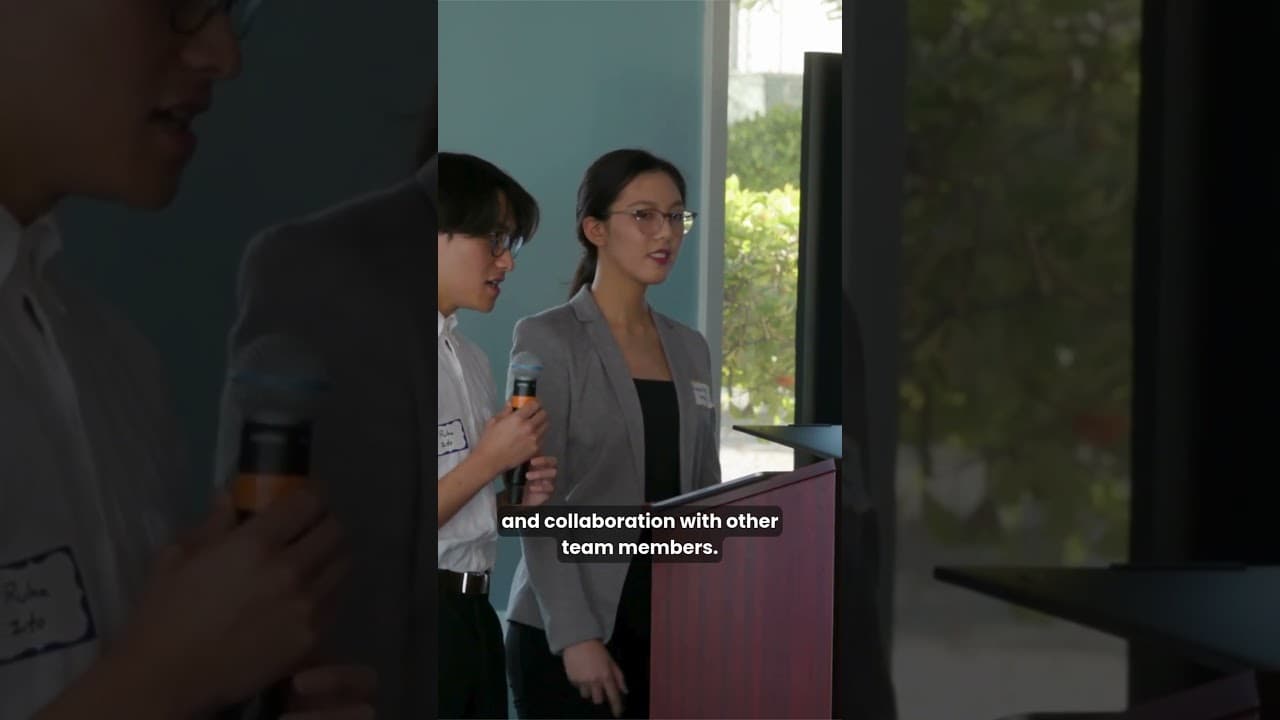 Isabelle & Ruka presenting Machine Learning project at Academic Research